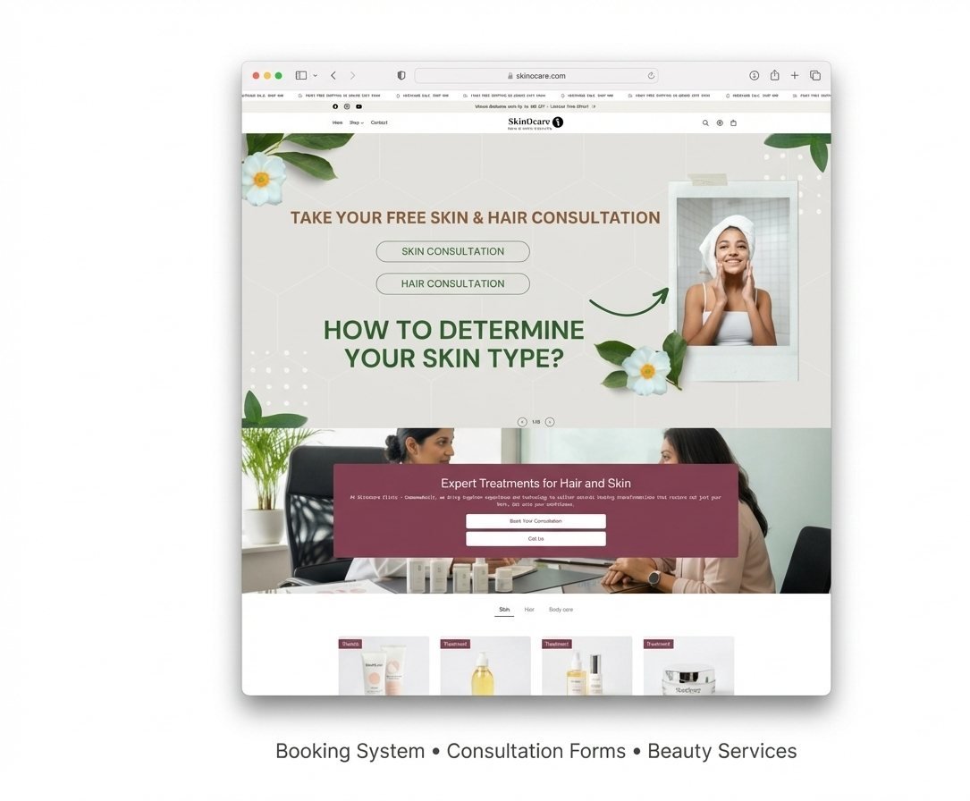 Skinocare eCommerce website developed by Digital Pravesh in Pune